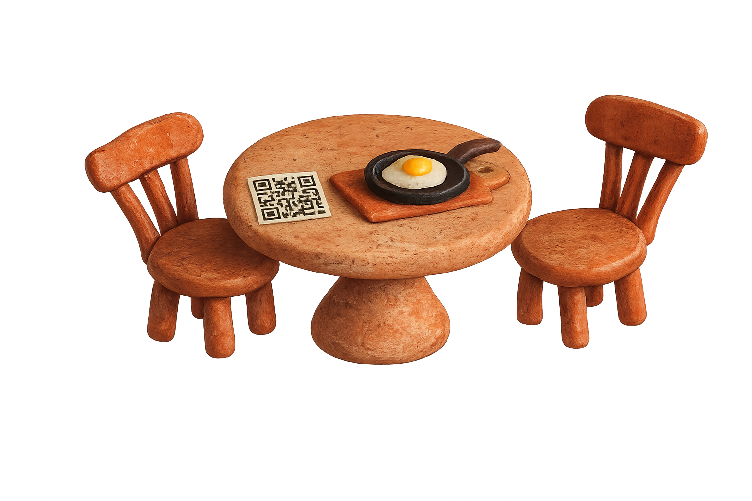 restaurant table with QR code